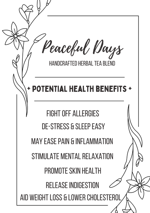 PEACEFUL DAYS Handcrafted Herbal Tea Blend