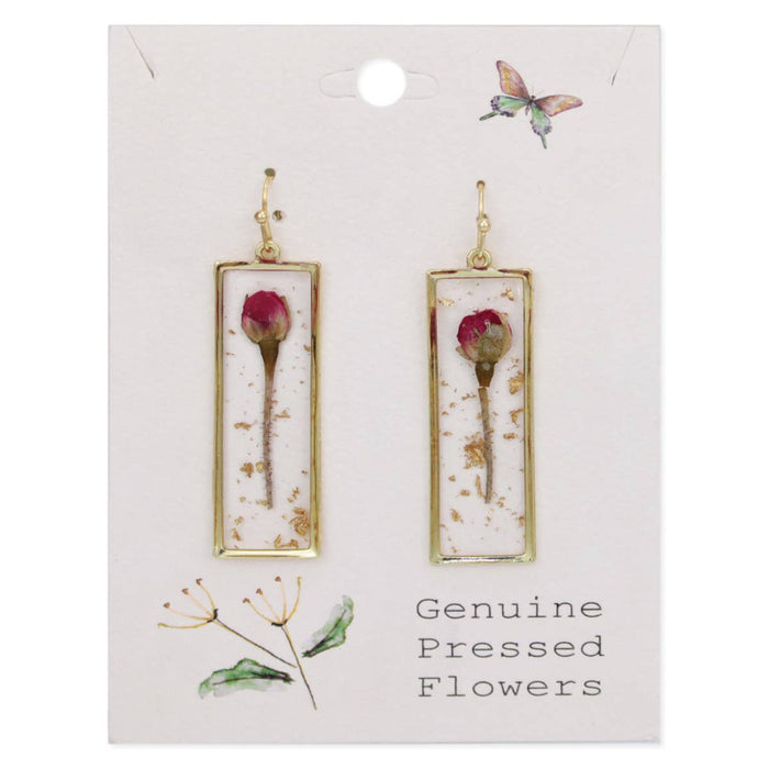 Sweet Pink Flower Dried Flower Earrings