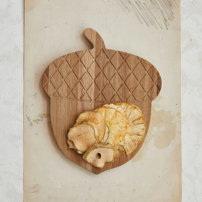 Engraved Acacia Wood Acorn Cheese Board