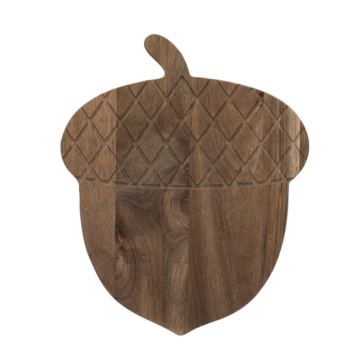 Engraved Acacia Wood Acorn Cheese Board