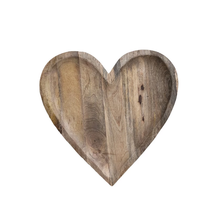 Mango Wood Heart Shaped Tray