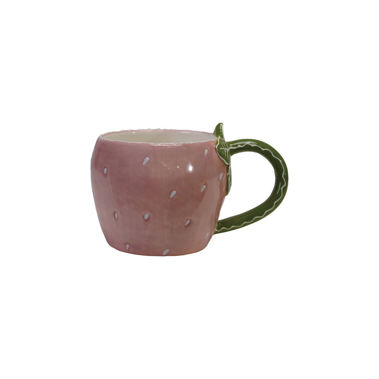 12 oz. Hand-Painted Stoneware Strawberry Shaped Mug