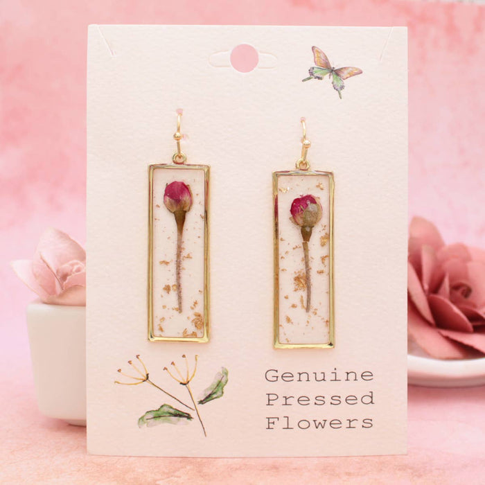 Sweet Pink Flower Dried Flower Earrings