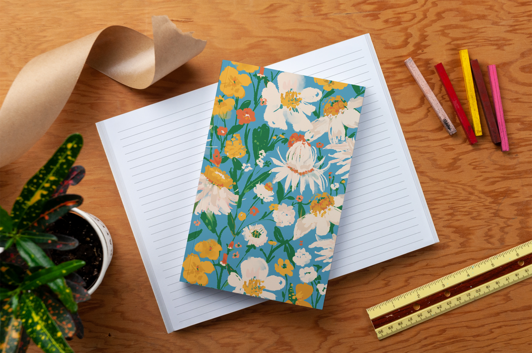 Blue Bouquet Layflat Journal Notebook