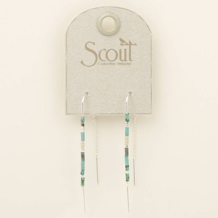 Chromacolor Miyuki Thread Earring - Turquoise Multi/Silver