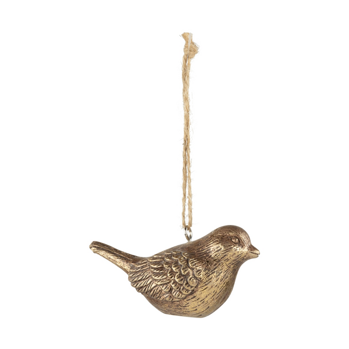 Resin Gold Bird Ornament