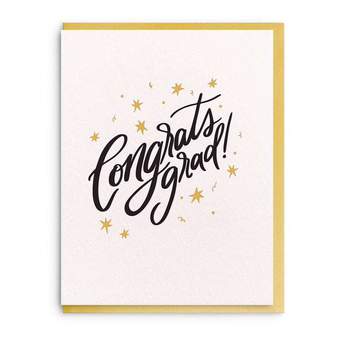 Congrats Grad - Letterpress Graduation Card