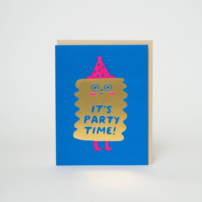 Party Time Birthday Friend Letterpress Greeting Card