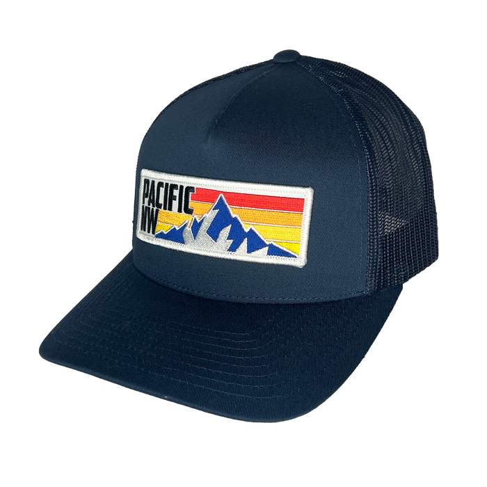 Pacific NW Stipe Patch Hat Curved Bill Trucker