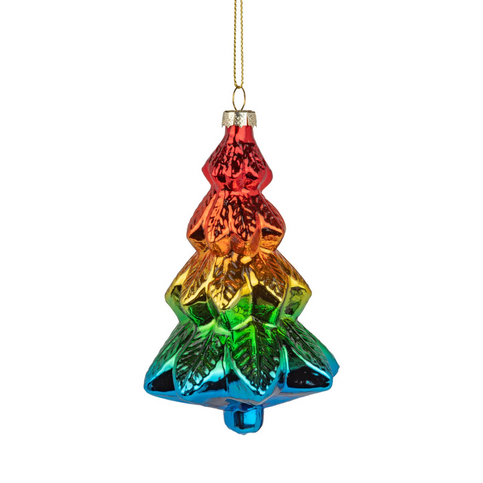 Glass Rainbow Christmas Tree Ornament