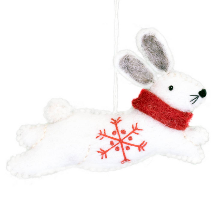 Felt Snowflake Bunny Ornament