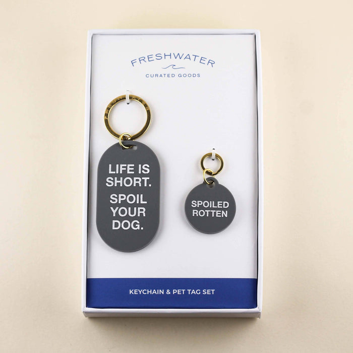 Spoiled Keychain & Pet Tag Gift Set