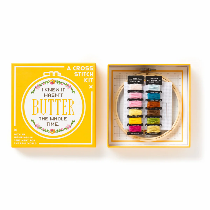 I Knew It Wasn't Butter Cross Stitch Kit