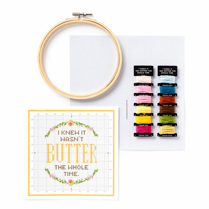 I Knew It Wasn't Butter Cross Stitch Kit