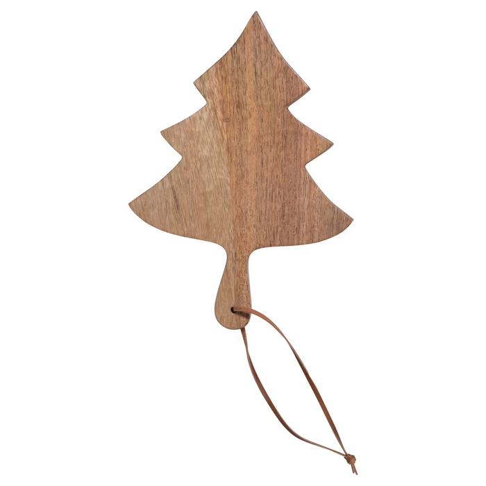 Mango Wood Christmas Tree Cheese Board With Tie