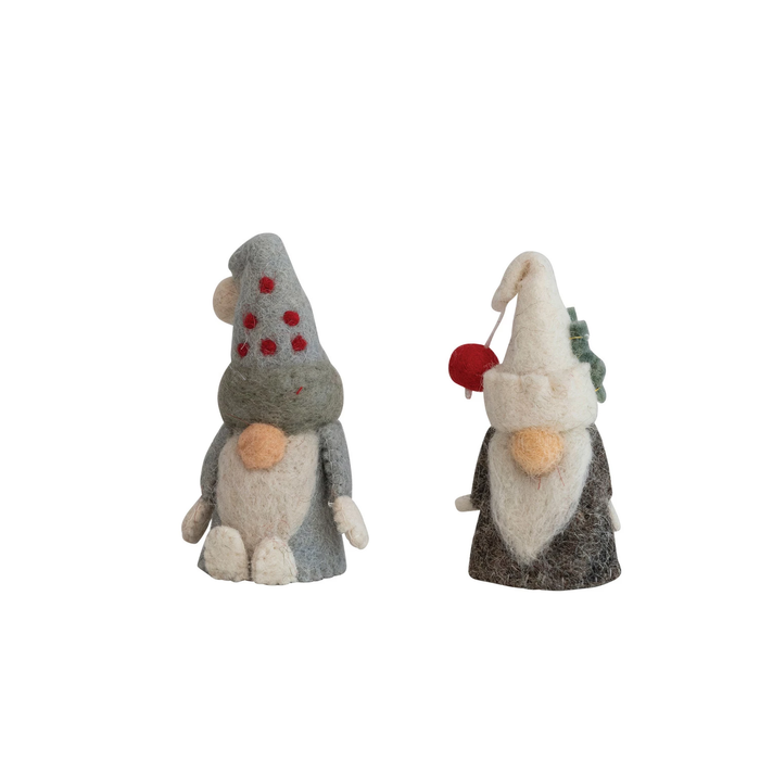 4"H Handmade Wool Felt Gnome Bottle Topper