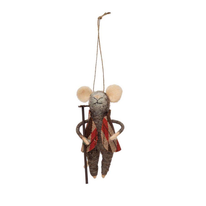 Wool+Felt Gardening Mouse Ornament