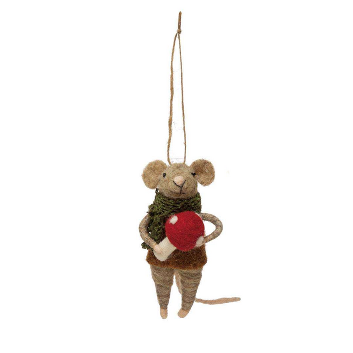 Wool+Felt Gardening Mouse Ornament