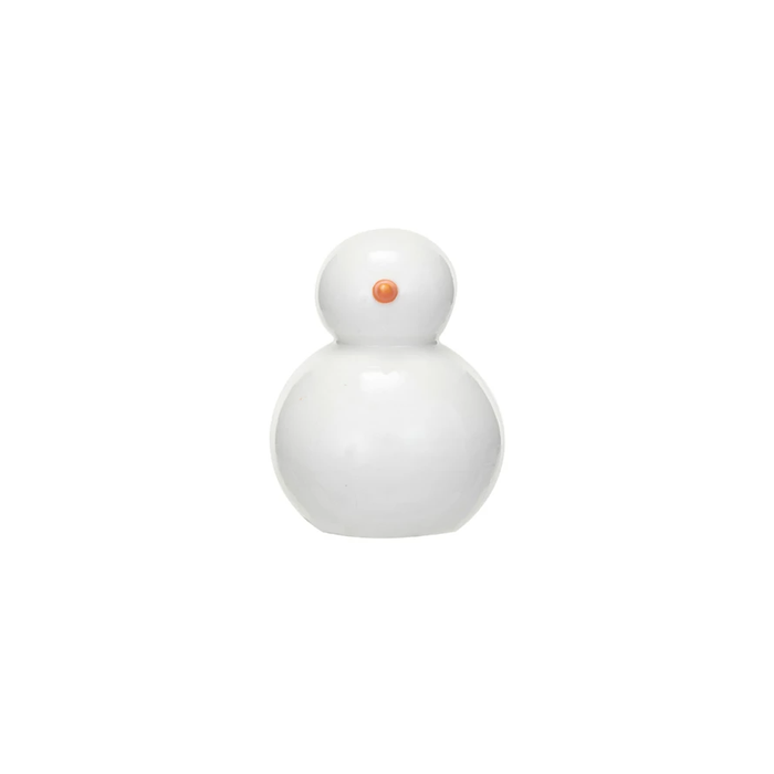 Stoneware Snowman - Orange and White