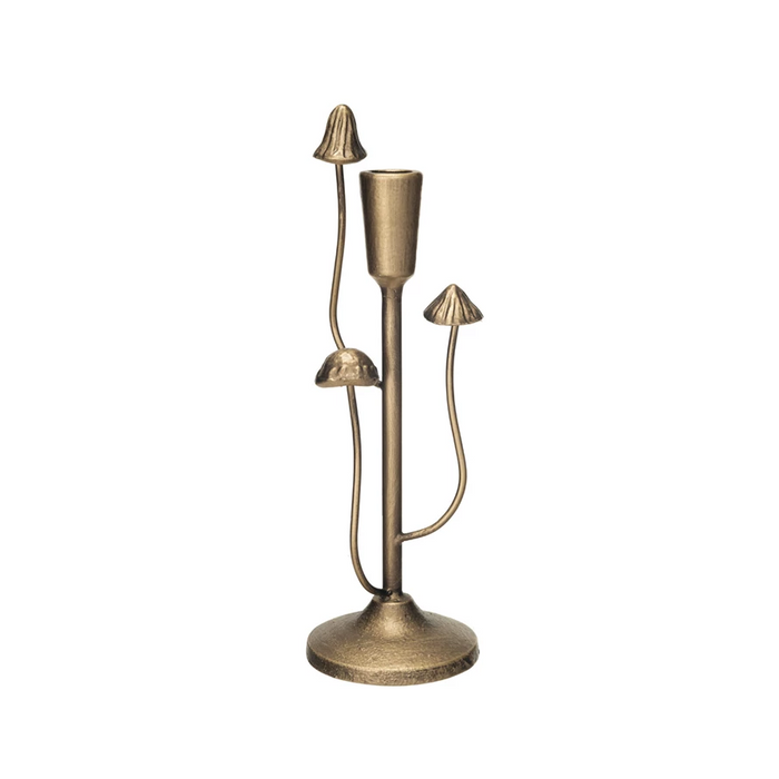 Metal Mushroom Taper Candle Holder