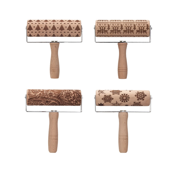 Beech Wood Holiday Rolling Pin