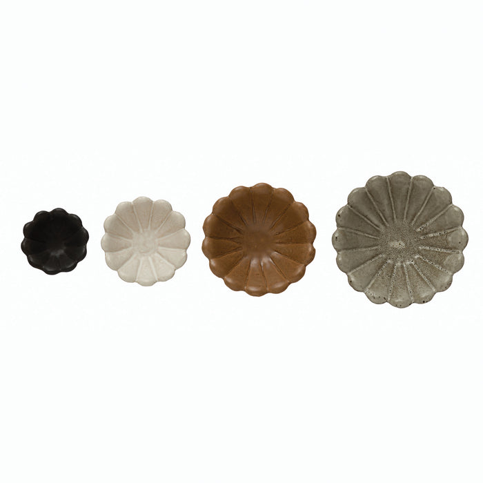 Stoneware Flower Bowl Set (4 pieces)