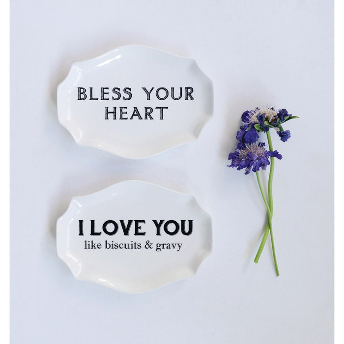 Stoneware Plates with Southern Saying | 2 Styles