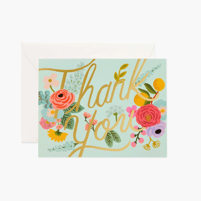 Thank You Mint Floral Card – Pulp & Circumstance